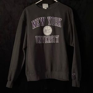 new york university crewneck - champion